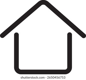 Simple and minimalistic home icon in outline style. Perfect for user interfaces, real estate, construction, smart home apps, or housing-related content.

