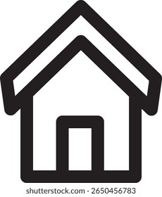 Simple and minimalistic home icon in outline style. Perfect for user interfaces, real estate, construction, smart home apps, or housing-related content.

