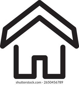 Simple and minimalistic home icon in outline style. Perfect for user interfaces, real estate, construction, smart home apps, or housing-related content.

