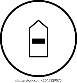 Ícone minimalista simples ilustração de uma seta para cima navegação dentro de um círculo