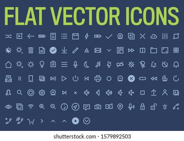 Simple, minimalistic isolated icon set, vector flat icons