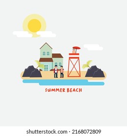 simple and minimalistic lifeguard flat vector illustration