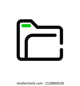 Simple minimalistic line art folder icon. Pixel perfect, editable stroke