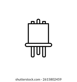 Simple minimalistic line drawing illustration of a blank easel canvas
