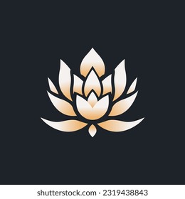 simple minimalistic logo white color lotus flower vector illustration template design