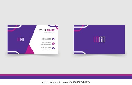 Simple minimalistic and modern business card template in pink color combination.
