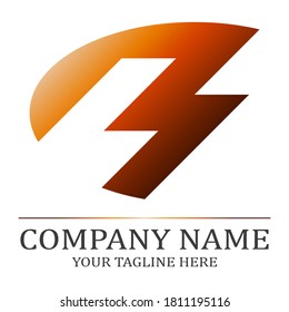 Simple minimalistic modern logo in orange and red color, brand logo template is executed on a light background.