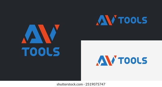 Simple, minimalistic monogram logo design featuring the abbreviation AV in bold capital letters. Ideal for automotive industry branding, car tools, garages, and repair services.