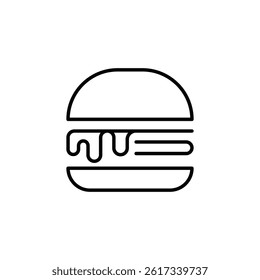 Simple and minimalistic outline style icon of a classic cheeseburger