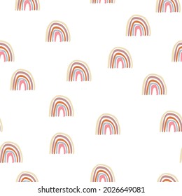 simple minimalistic pattern of stylized rainbows of different pastel brown colors, background vector pattern for printing on paper or fabric