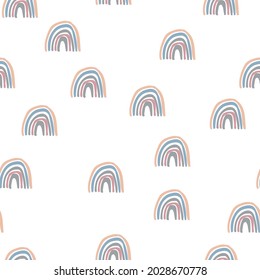 simple minimalistic pattern of stylized rainbows of different pastel brown colors, background vector pattern for printing on paper or fabric