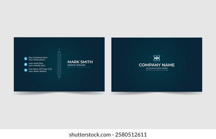 Simple Minimalistic Personal Business Card Vector Template Design Modern Background Double-Sided Design Print Ready File Fully Editable Layout