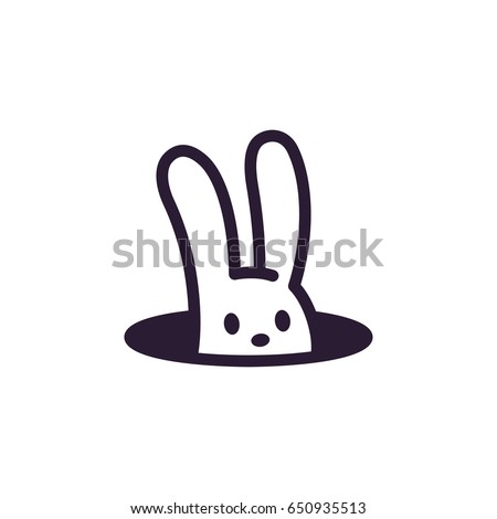 Download Simple Minimalistic Rabbit Hole Logo Cute Stock Vector ...