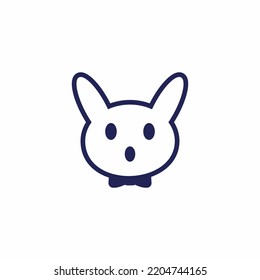 Simple, minimalistic rabbit  logo. Cute cartoon bunny vector illustration.