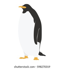 Simple Minimalistic Realistic Cartoon Vector Drawing of Penguin