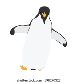 Simple Minimalistic Realistic Cartoon Vector Drawing of Penguin