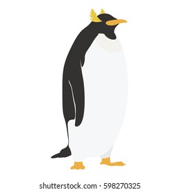 Simple Minimalistic Realistic Cartoon Vector Drawing of Penguin