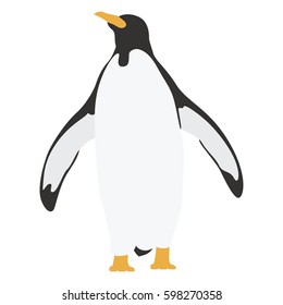 Simple Minimalistic Realistic Cartoon Vector Drawing of Penguin