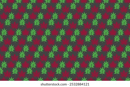 Simple minimalistic seamless pattern with leaves. Textile, fabric patterns. Vector illustration.