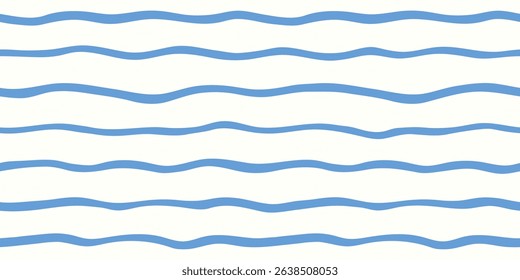 Simple minimalistic seamless pattern with sea waves