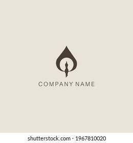 Simple minimalistic stylized flower bud or blob symbol or logo, consisting of one element. Made with a solid spot. Vector illustration