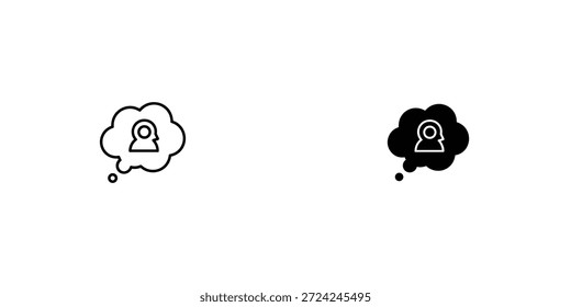 Simple and minimalistic thought bubble icons in monochrome, suitable for various design applications.