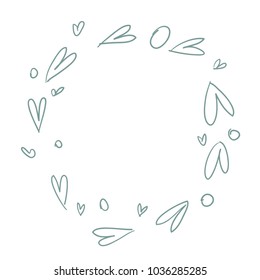 Simple minimalistic Valentines day wreath out of hearts