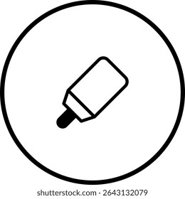 Simple minimalistic vector illustration of a popsicle icon within a circle border
