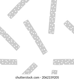 Simple minimalistic vector pattern. Rectangular abstract gray shapes with a decor in the form of circles on a white background. Universal print or pattern