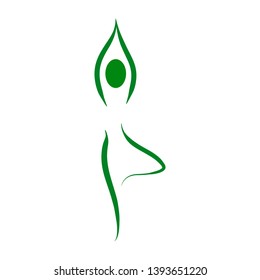 Simple and Minimalistic Vector Yoga Pose Silhouette Line Illustration 