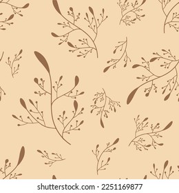 Simple minimalistic wallpaper pattern with nature element. Seamless pattern with botanical element. 