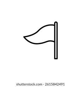 Simple minimalistic waving flag icon, symbolic achievement or destination mark