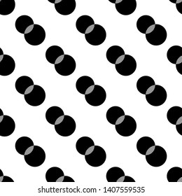 Simple and mininal Abstract Geometric Circle Line Seamless Pattern on Black and White Color