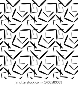 Simple and mininal Abstract Seamless Pattern on Black and White Color