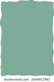 Marco verde menta simple con borde ondulado desigual, ideal para el fondo, tarjetas, papel digital o uso decorativo.

