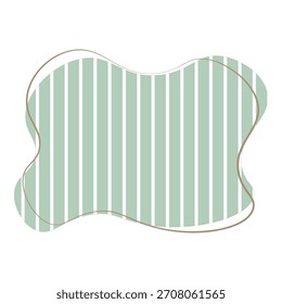 A simple mint green striped wavy frame illustration with a soft, curved outline. Ideal for labels, messages, cards, tags, and copy space designs.