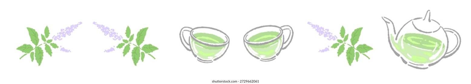 Simple Mint Tea Cup Divider Line