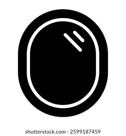 Simple Mirror glyph icon. The icon can be used for websites, print templates, presentation templates, illustrations, etc	
