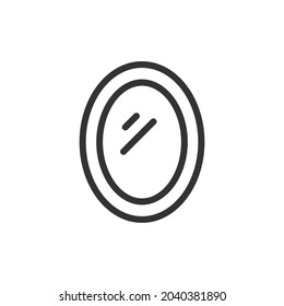 Simple mirror line icon. Premium symbol in stroke style. Design of mirror icon. Vector illustration.