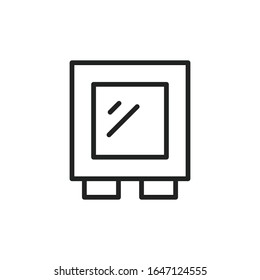 Icono de línea de espejo simple. Pictograma de trazo. Ilustración vectorial aislada en un fondo blanco. Símbolo de calidad superior. Signo de vector para aplicaciones móviles y sitios web.