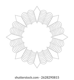 Espelho simples Mandala design colorir página do livro para crianças. Fácil Mandala colorir páginas do livro para adultos para relaxar, experiências dar alívio. Arquivo de vetor redimensionável
