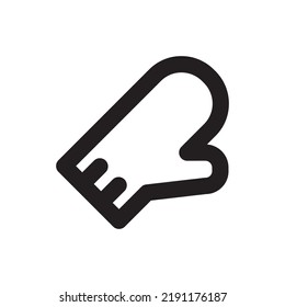 Simple mitten glove icon, Vector outline icon on white background.