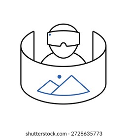 Icono de realidad mixta simple para redes sociales, App y Diseño web. Ilustración vectorial, Eps 10.