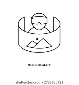 Ícone de realidade mista simples para mídia social, aplicativo e web design. Ilustração vetorial, Eps 10.