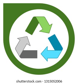 Simple mixed recycling logo design