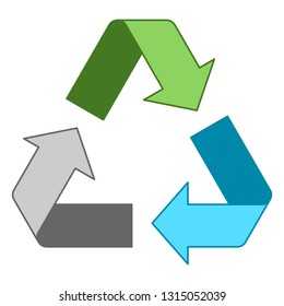 Simple mixed recycling logo design
