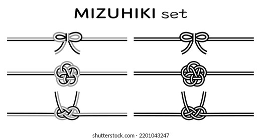 Simple mizuhiki set.
Mizuhiki es una forma tradicional japonesa de atar cuerdas.
(fondo transparente)