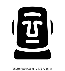 Simple Moai glyph icon. The icon can be used for websites, print templates, presentation templates, illustrations, etc