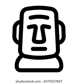 Simple Moai icon. The icon can be used for websites, print templates, presentation templates, illustrations, etc