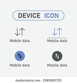 
Simple mobile data electronic device icon set.